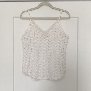 Elegant White Eyelet Women's Top